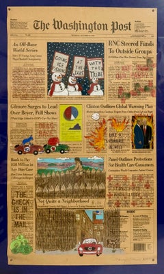 Mixed Media Original ink Pastel Drawing and Painting Nancy Chunn Washington Post