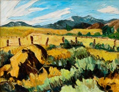 Peinture de paysage du Mont Rose datant du milieu du siècle, huile sur toile, signée, 1968