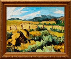 Peinture de paysage du Mont Rose datant du milieu du siècle, huile sur toile, signée, 1968