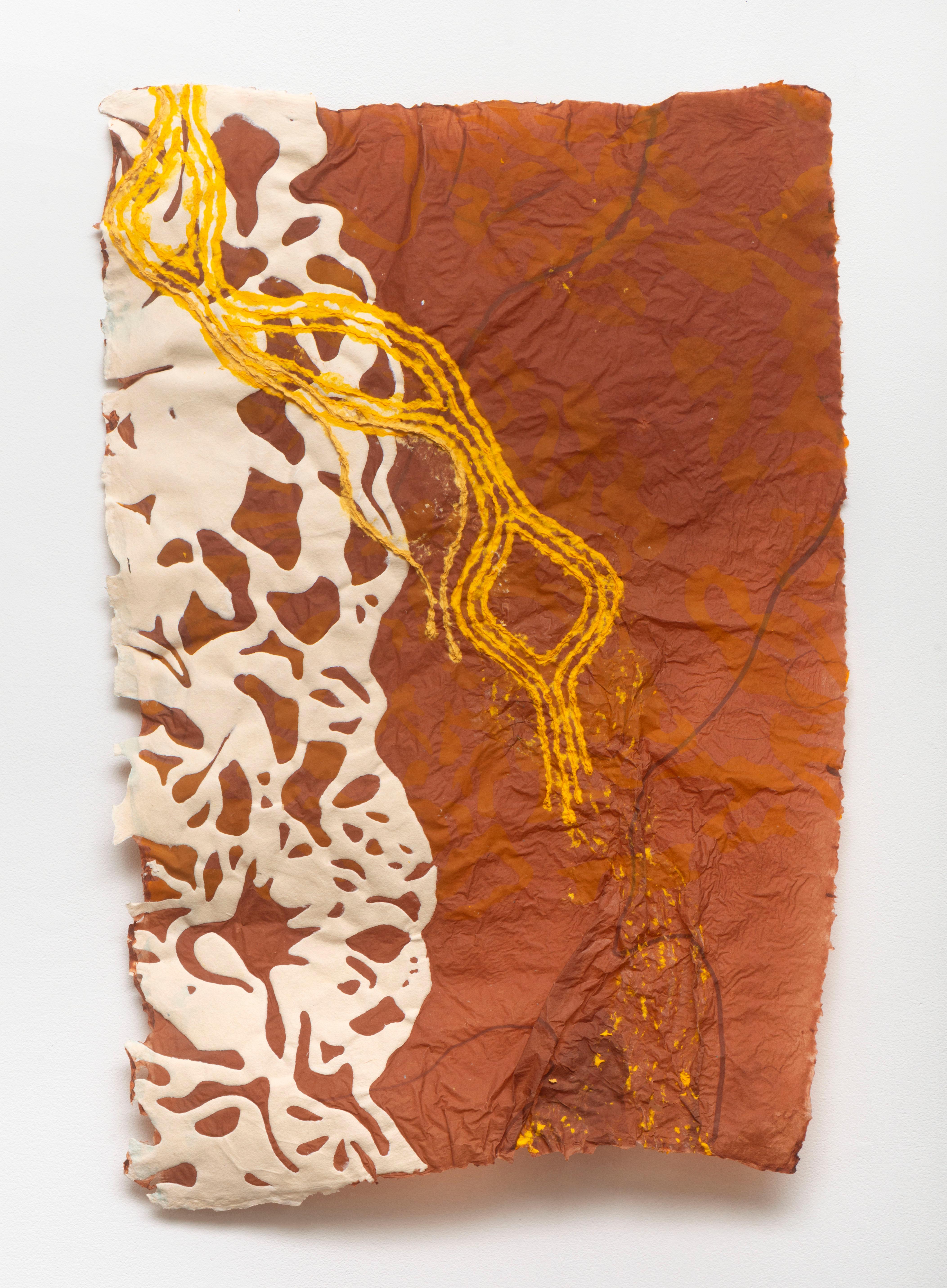 "Dip" 2023 paper pulp and handmade paper - Mixed Media Art by Nancy Cohen