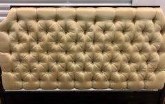 Nancy Corzine Carved Walnut Silk Tufted Designer King Size Four Poster Bed