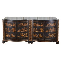 Buffet buffet à plateau de marbre Nancy Corzine Chinoiserie