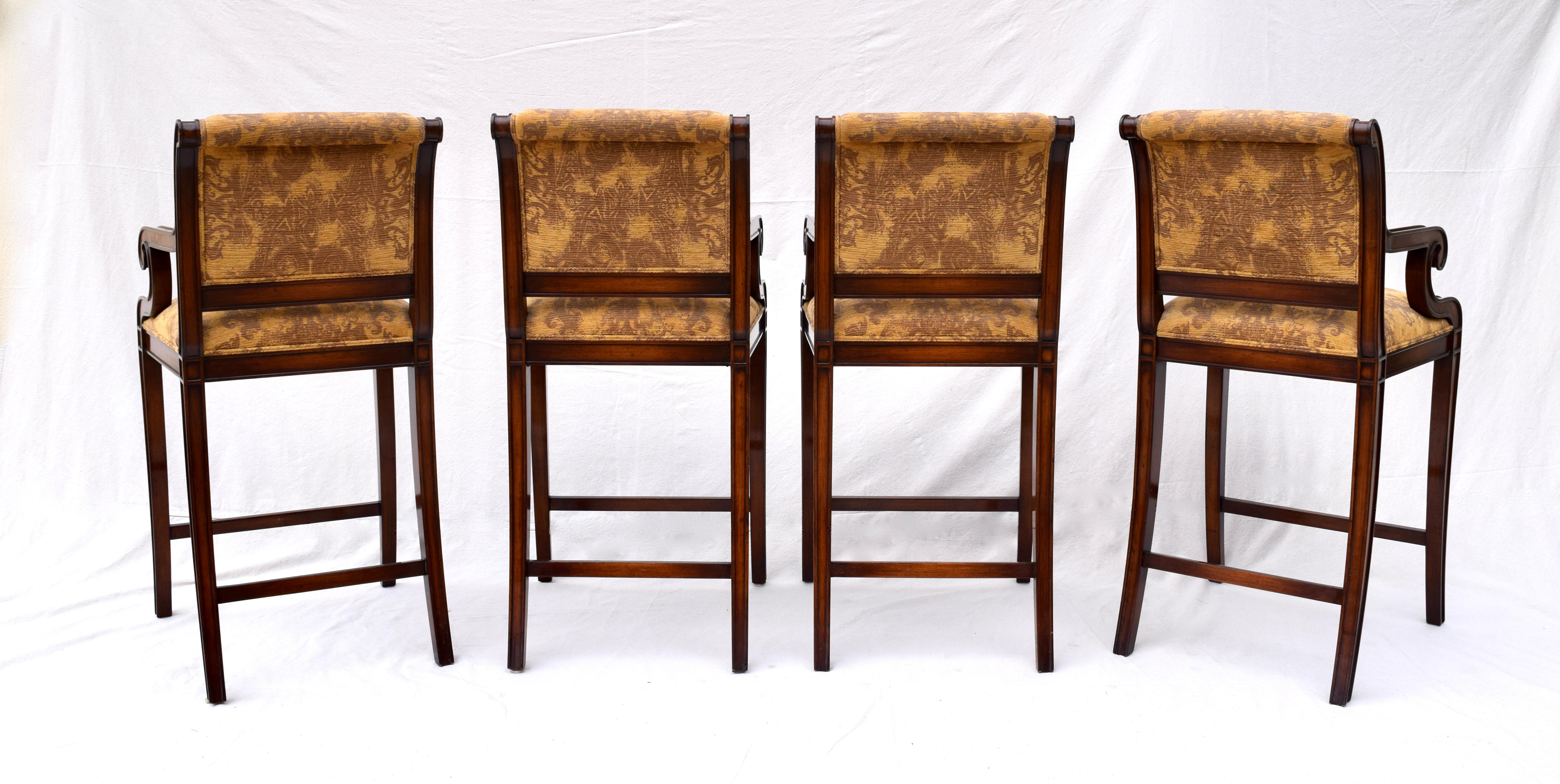Nancy Corzine Classic Regency Bar Stool Chairs, Pair 5