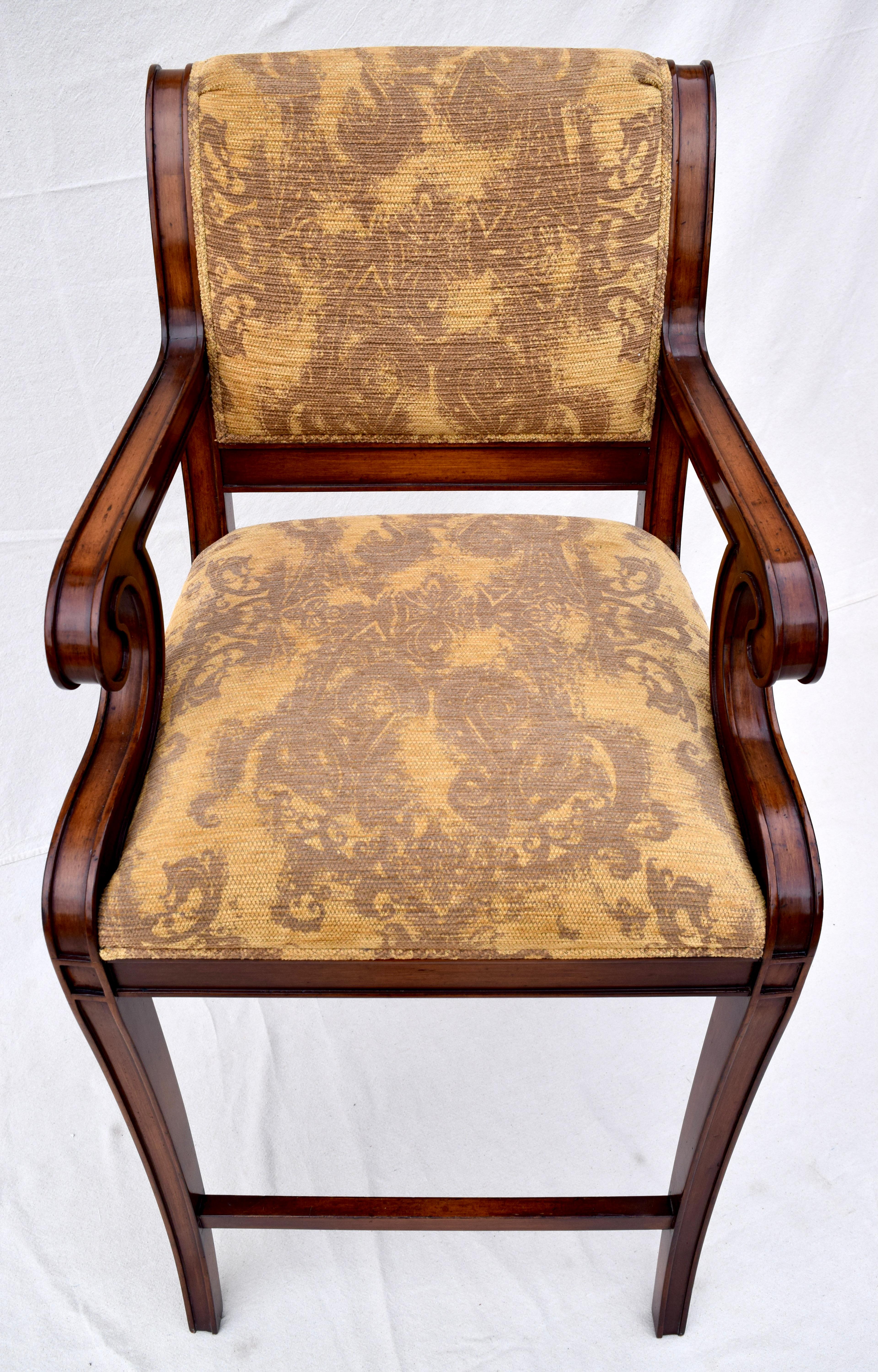 Nancy Corzine Classic Regency Bar Stool Chairs, Pair 2