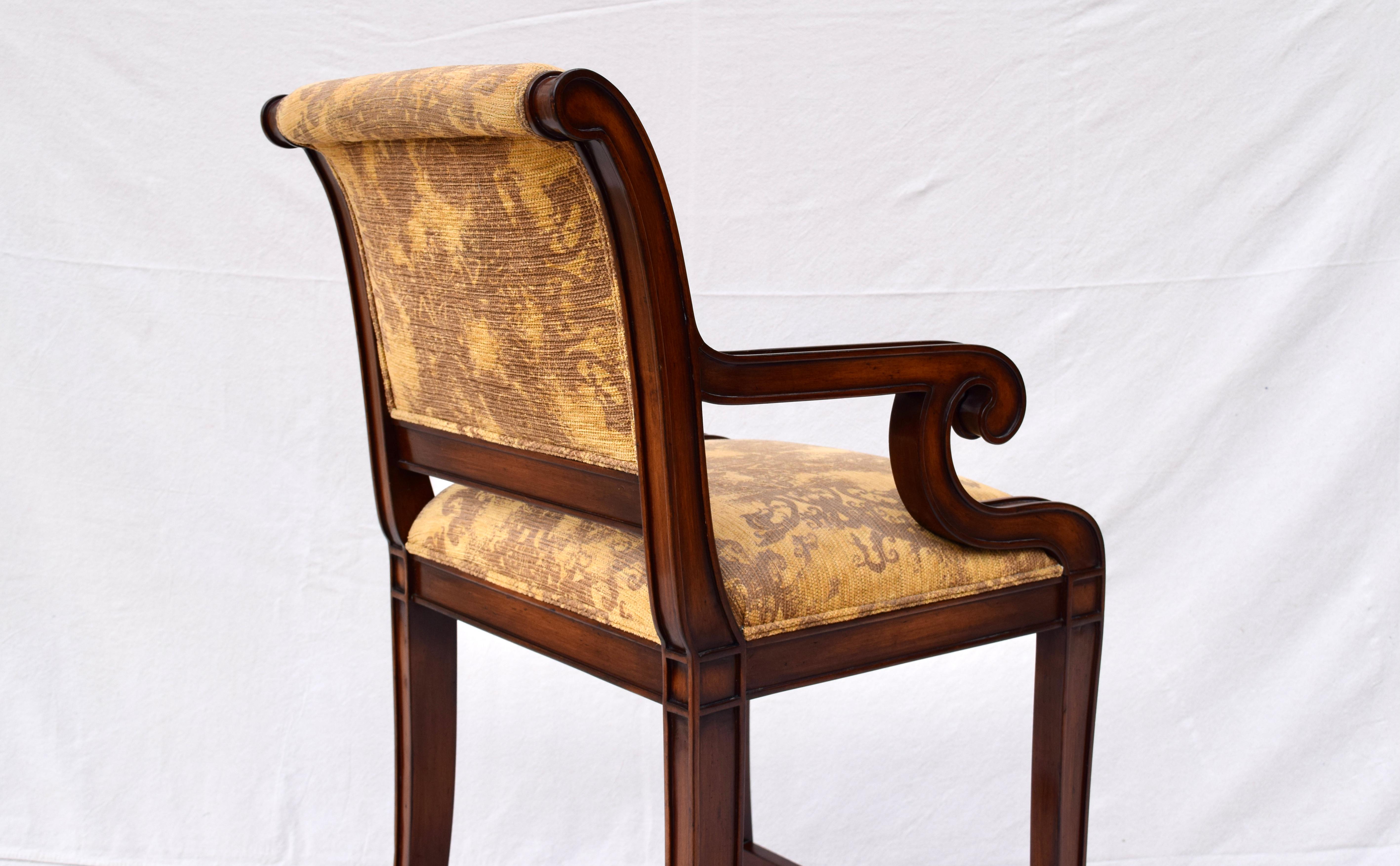 Nancy Corzine Classic Regency Bar Stool Chairs, Pair 3
