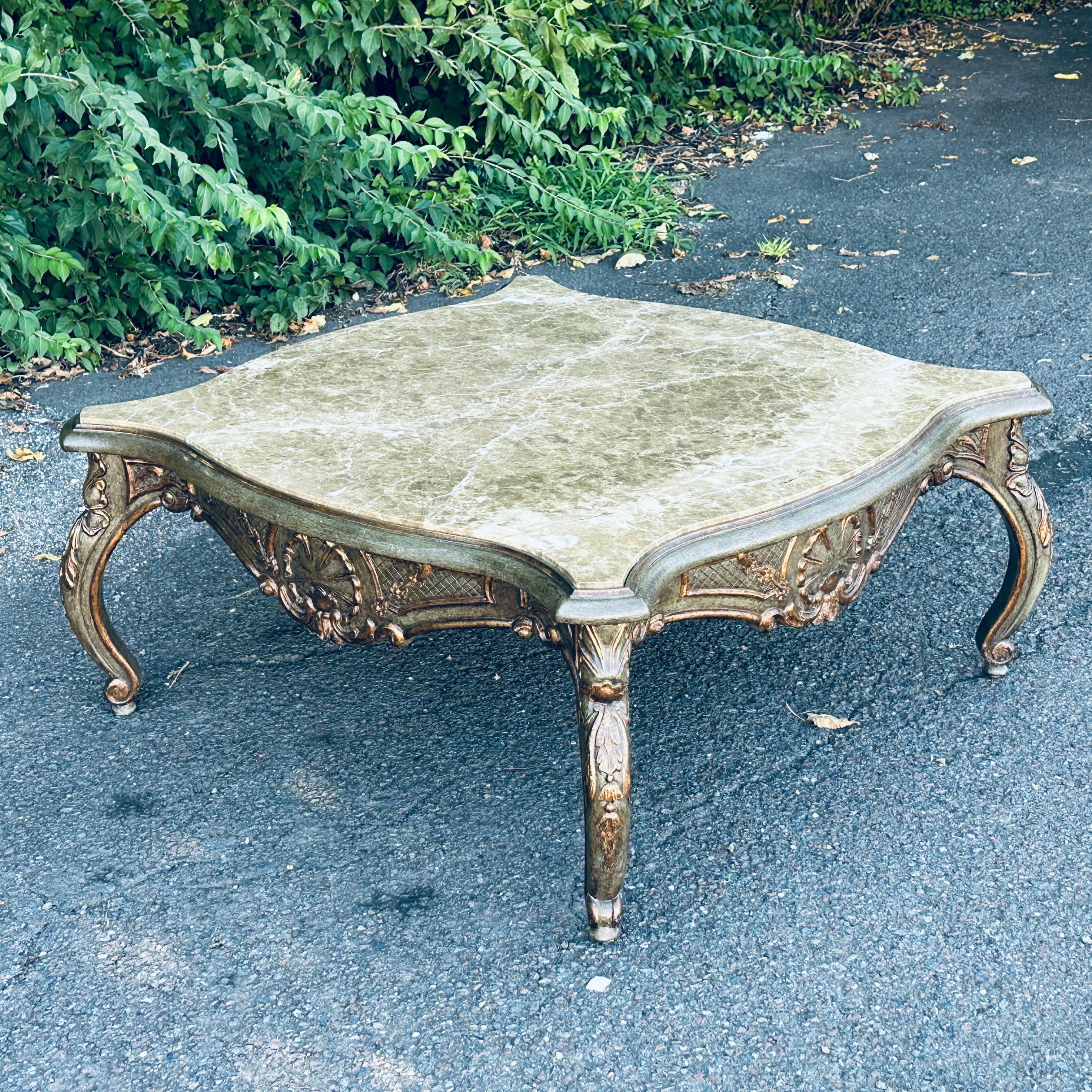 Nancy Corzine French Marble Top Cocktail Table For Sale 3