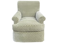 Nancy Corzine Voll gepolstert Cut Velvet Club Chair 1 von 2
