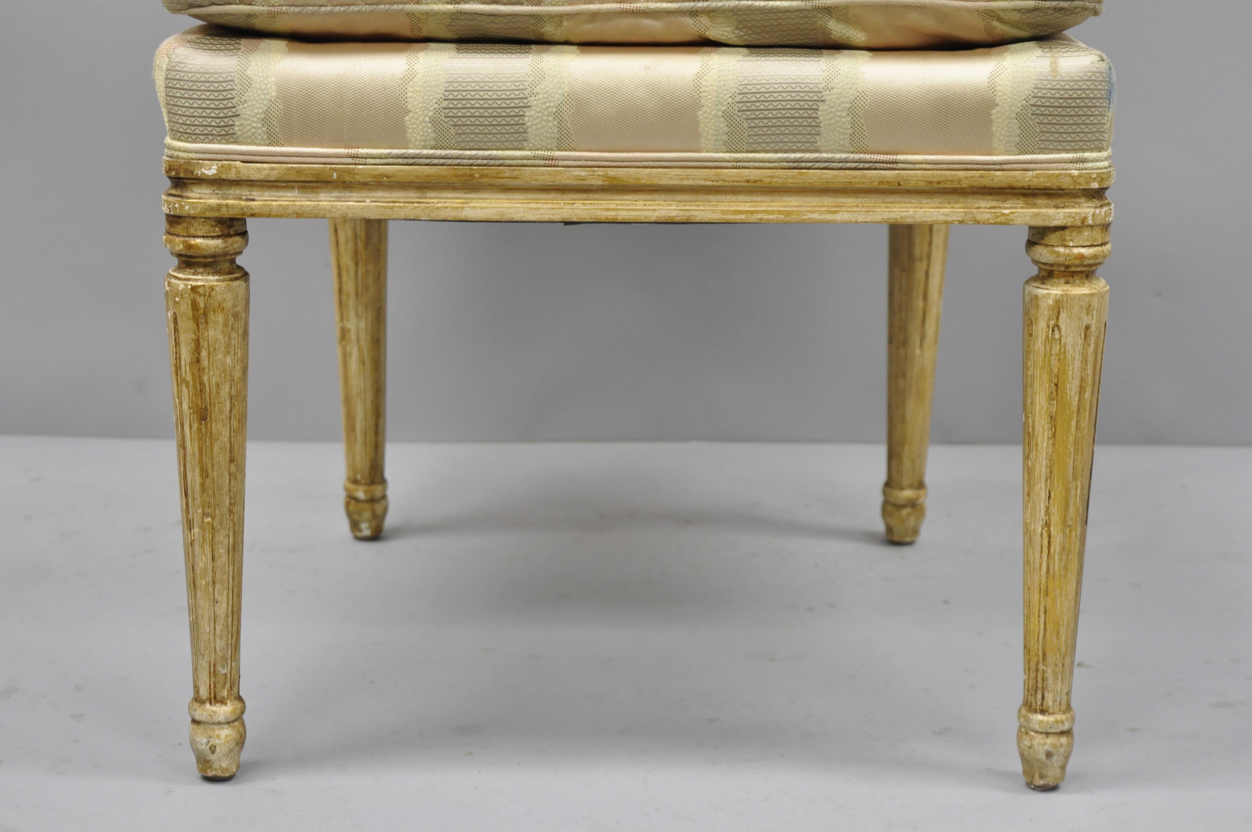 American Nancy Corzine Gabriella French Louis XVI Style Distressed Cane Back Dining Chair