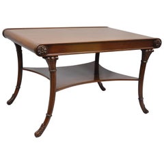 Nancy Corzine Mahogany French Regency Style Saber Leg Coffee Cocktail Table