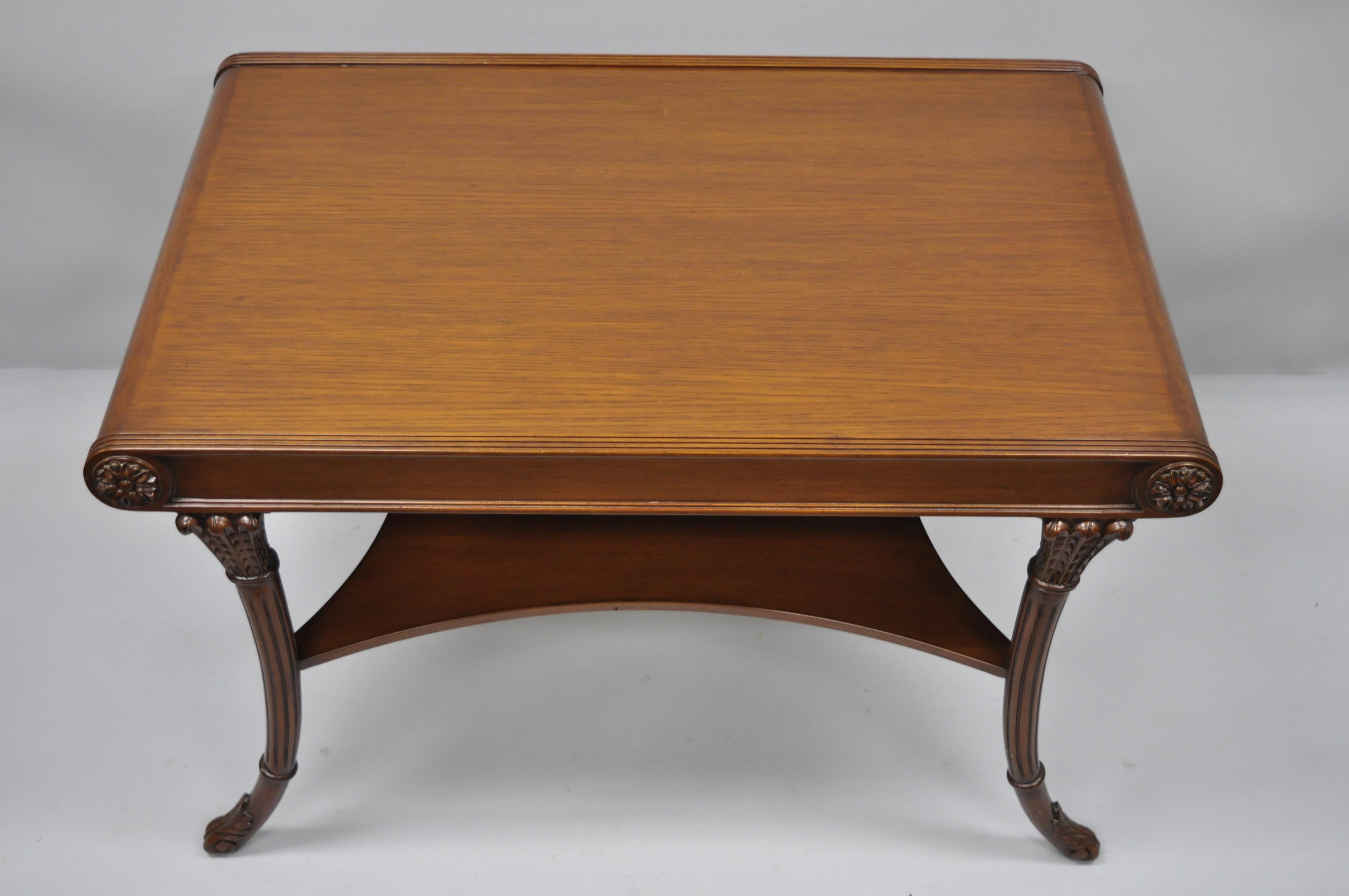 Nancy Corzine Mahogany French Regency Style Saber Leg Coffee Cocktail Table 5