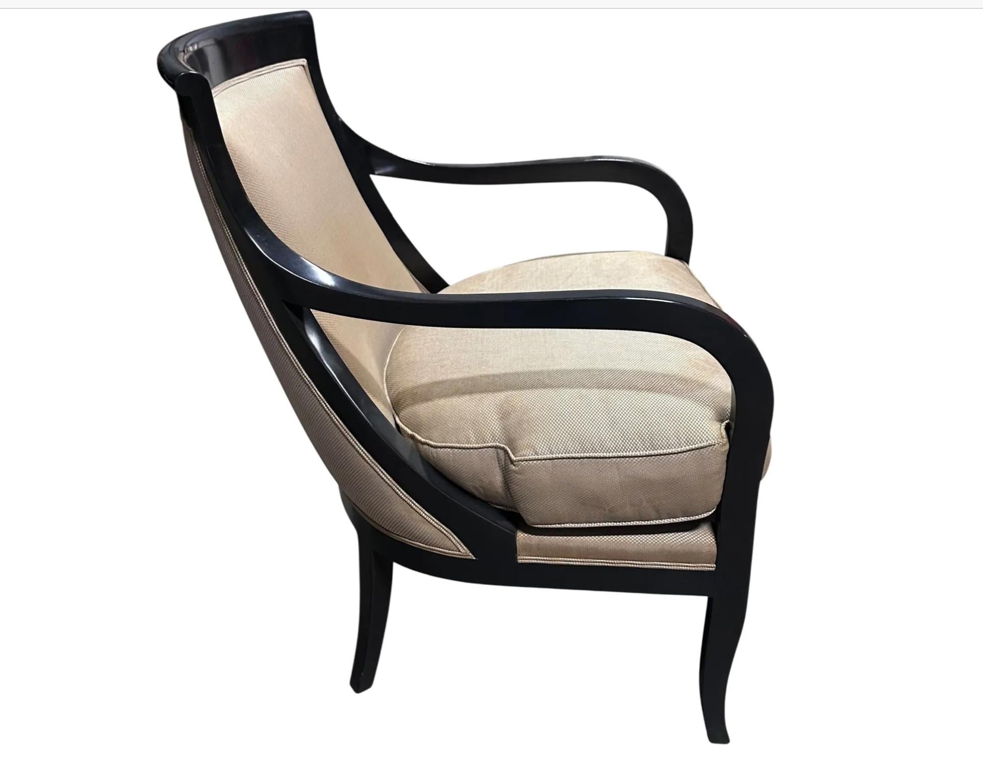 Nancy Corzine Napoleon Lounge Chair W Silk Down Cushion - 1 von 2 im Zustand „Gut“ im Angebot in LOS ANGELES, CA