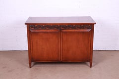 Nancy Corzine Regency Style English Walnut Buffet Server or Bar Cabinet