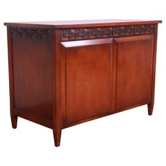 Nancy Corzine Regency Style English Walnut Buffet Server or Bar Cabinet