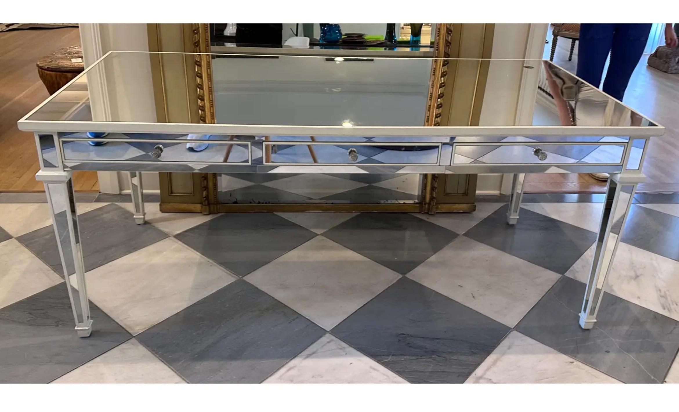 Nancy Corzine Versailles Mirrored Writing Table Desk.