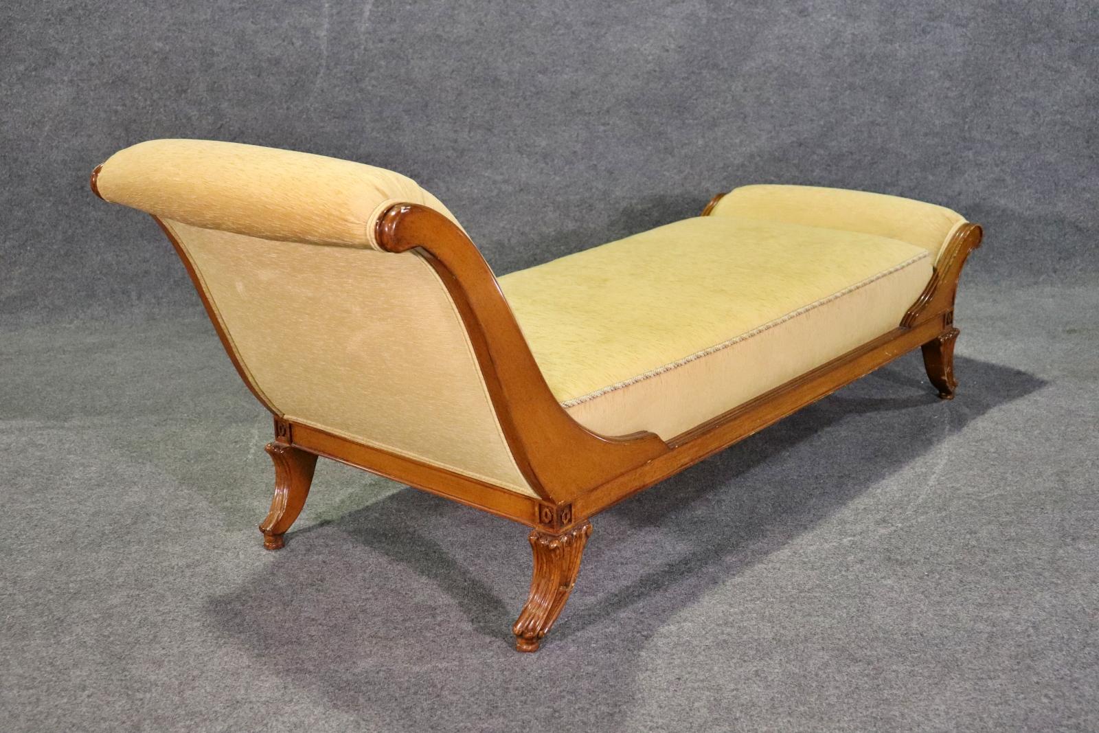 Nancy Corzine Walnut French French Directoire Daybed Fainting Couch Chaise 4