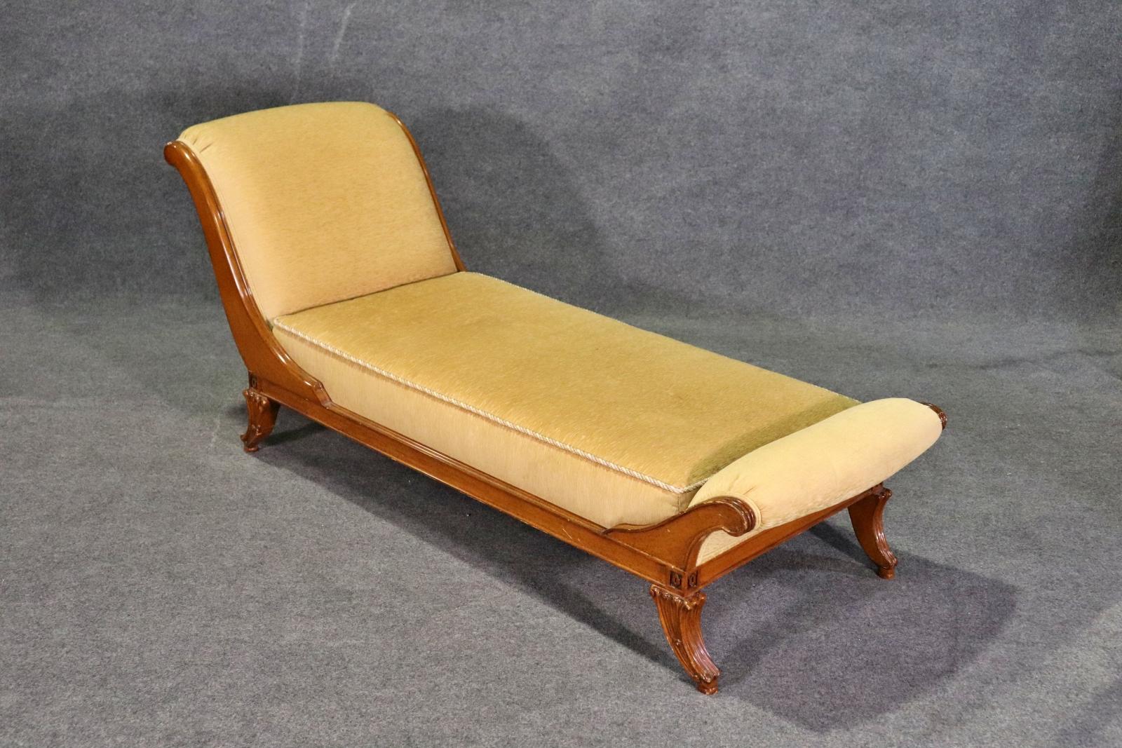 Unknown Nancy Corzine Walnut French French Directoire Daybed Fainting Couch Chaise
