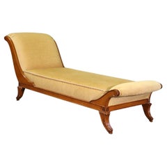 Nancy Corzine Walnut French French Directoire Daybed Fainting Couch Chaise