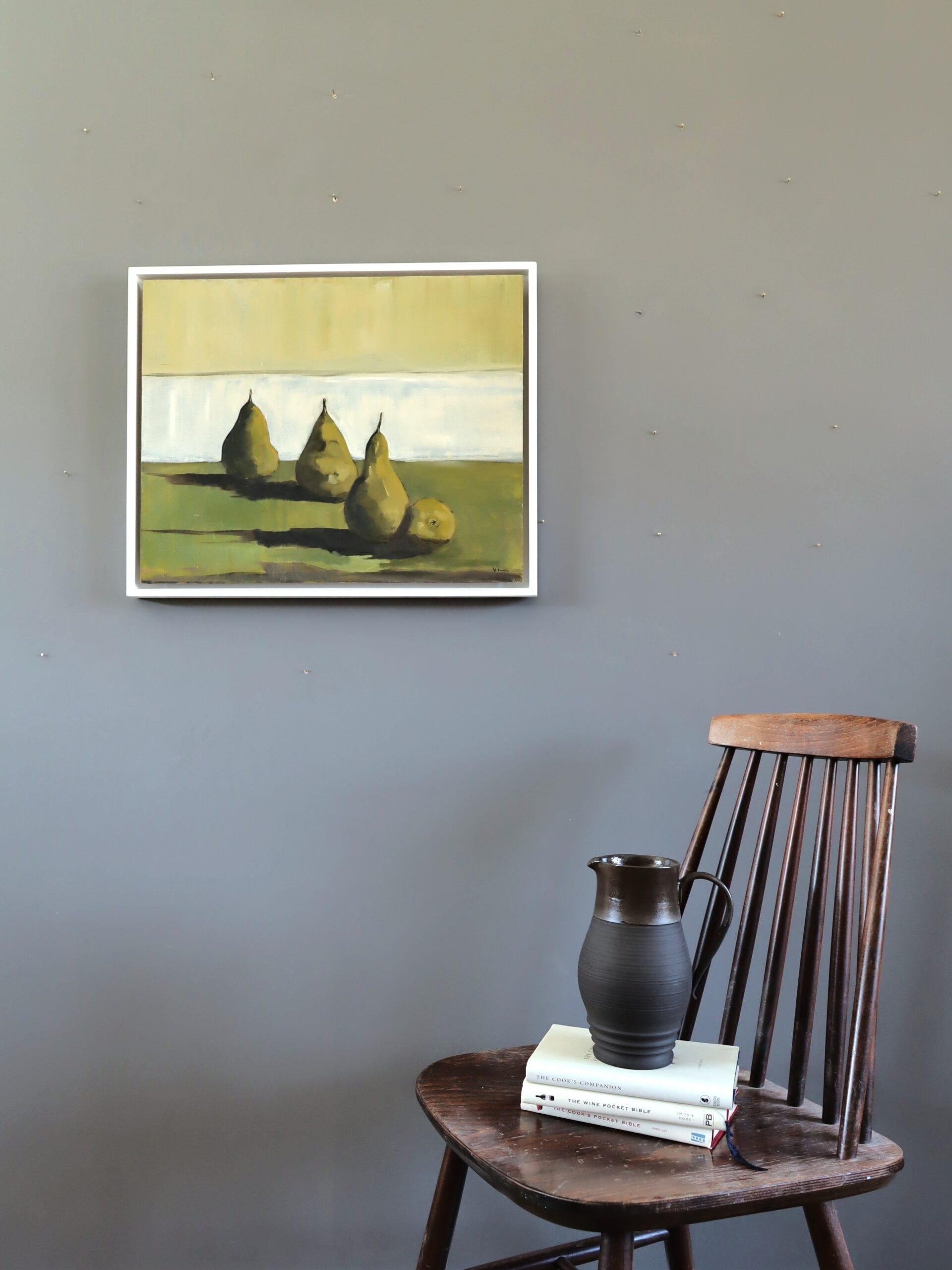 Nature morte expressive contemporaine à l'huile - Poires enceintes - Moderne Painting par Nancy Crewe