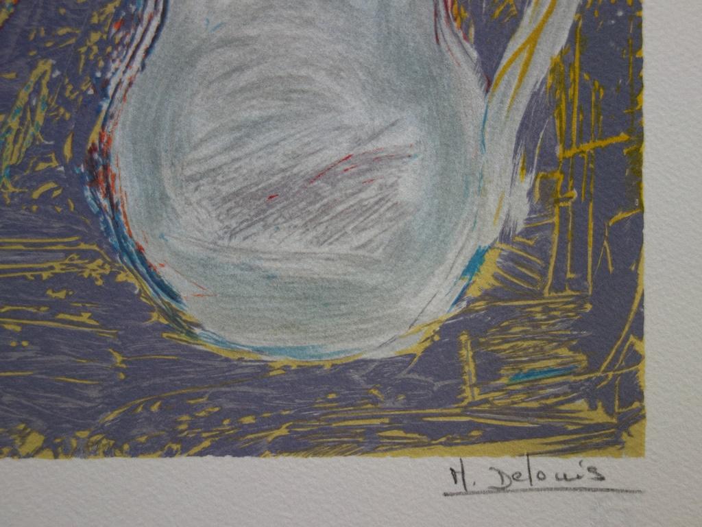 Little Girl's Dream - Original Handsigned Lithograph - Print by Nancy Delouis