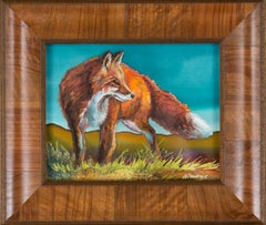 Vope Bello Original Nancy Dunlop Cawdrey Fox Silk Painting Wildlife Western Art