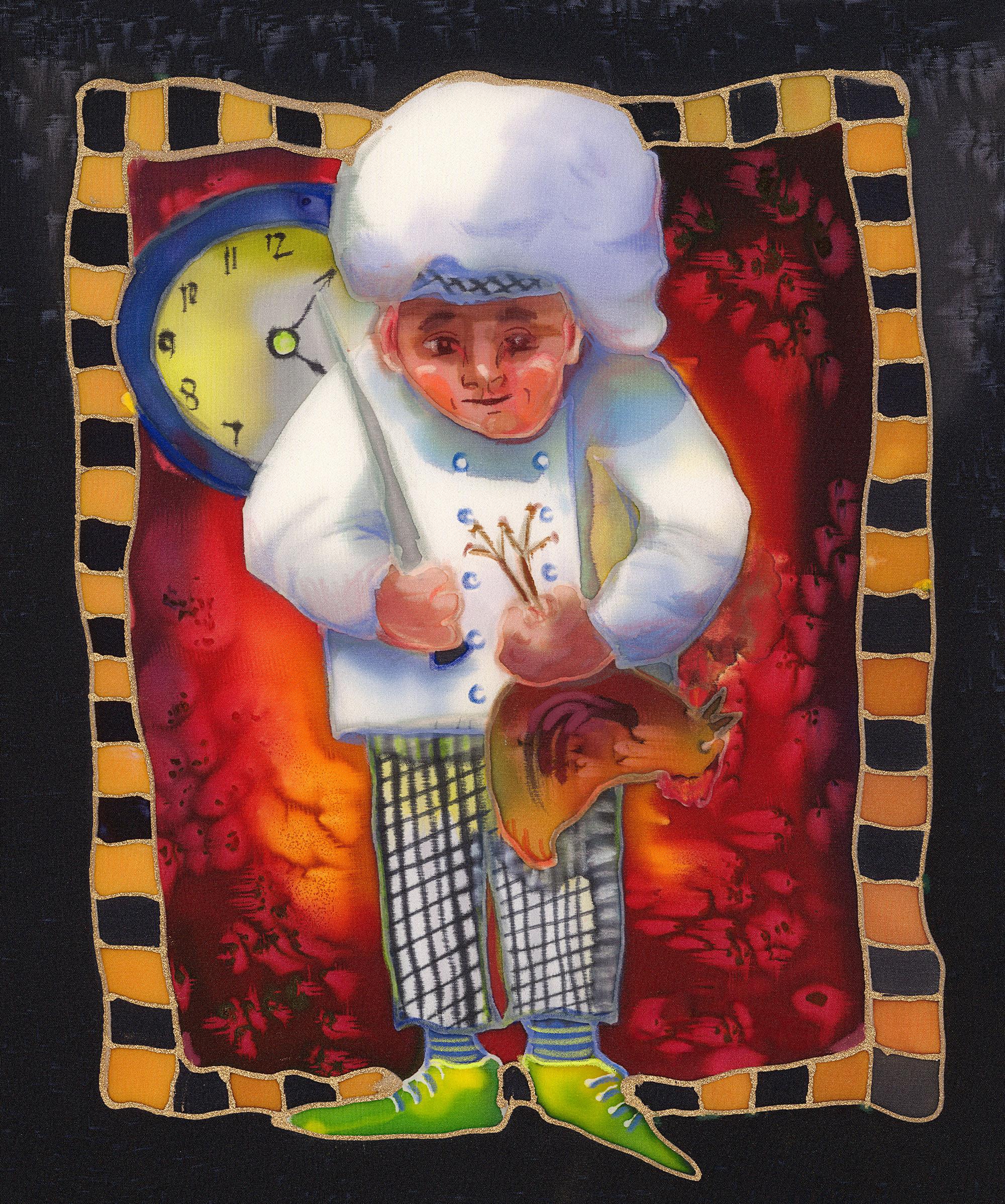 Le Petit Chef Reproduction contemporaine par giclée sur papier d'art Nancy Cawdrey - Print de Nancy Dunlop Cawdrey