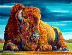 Prairie Monarch Limited Edition Nancy Dunlop Cawdrey Bison Western Art Giclée