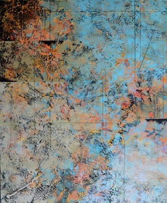 "Attempt To Control" by Nancy Eckels large abstract painting with bold texture