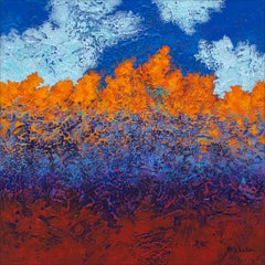 just mixed media "Just One of Those Days" Mixed Media abstract with textural reds, blues, purples