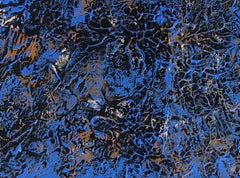 ""Sea Splash" Mixed Media abstrakt mit strukturierten Grün-, Blau-, Lavendel- und Hellbrauntönen