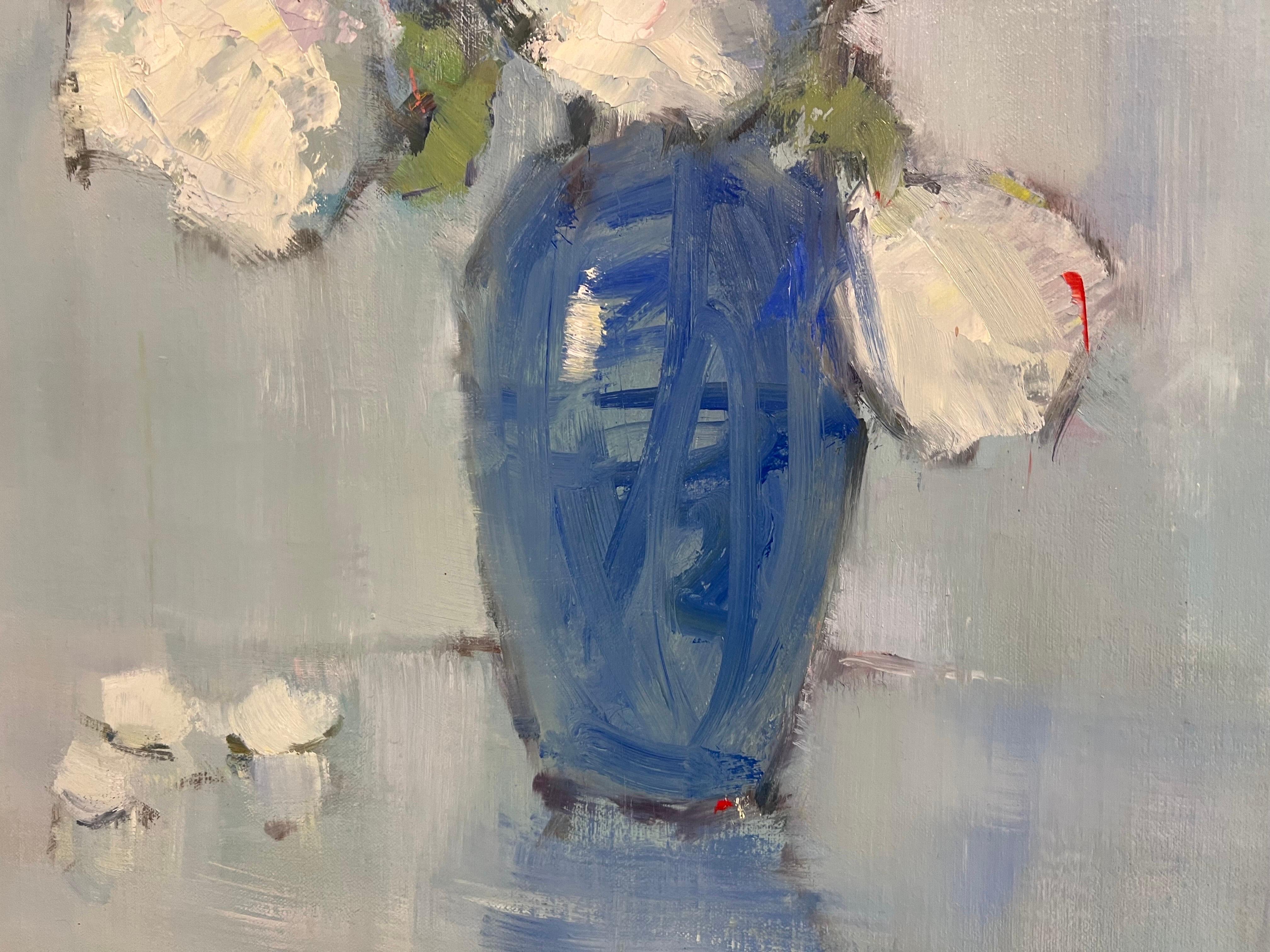 Balance by Nancy Franke, Framed Impressionist Floral Oil on Board Painting 2