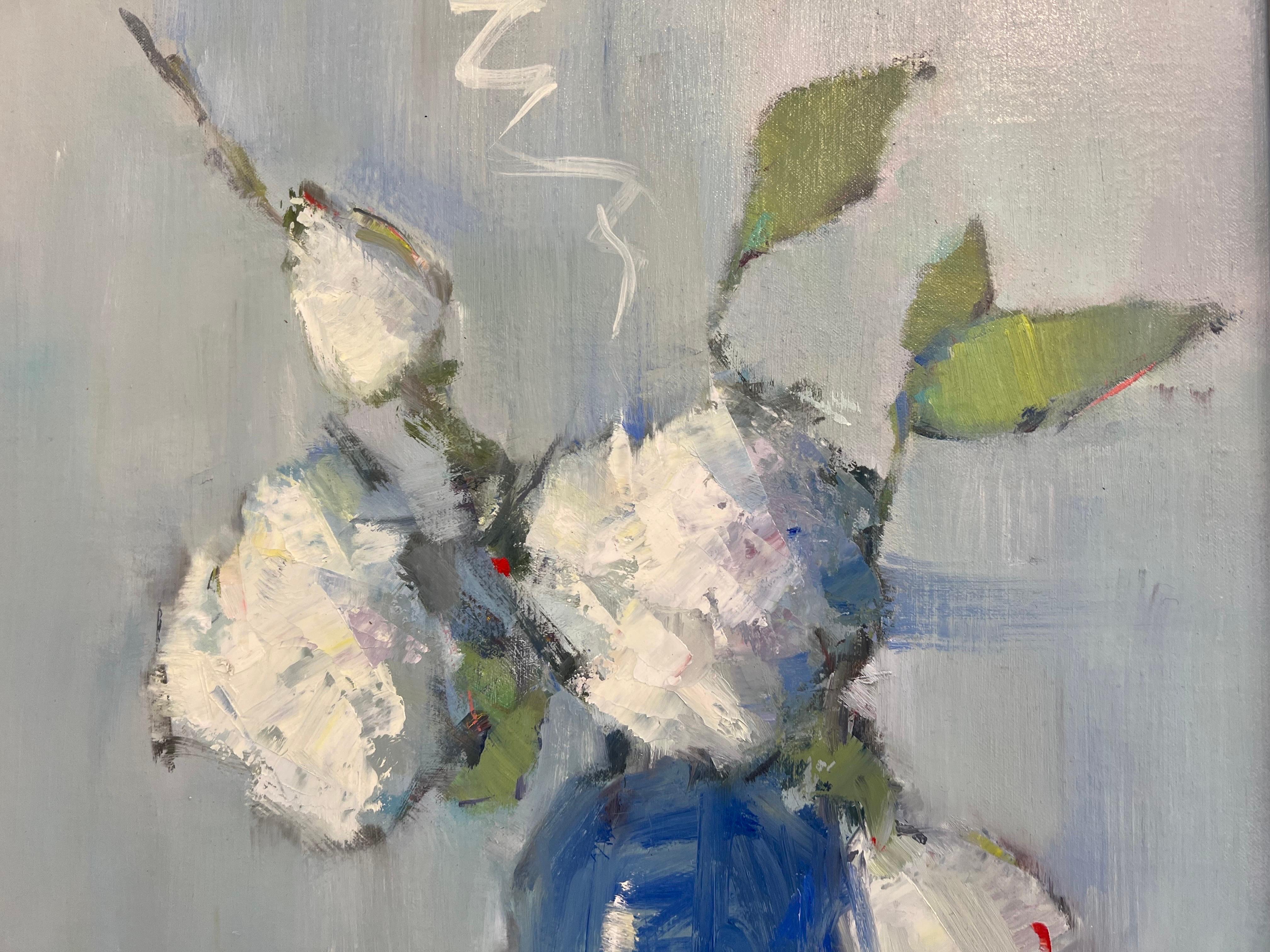 Balance by Nancy Franke, Framed Impressionist Floral Oil on Board Painting 3
