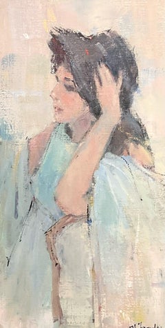 Demoimselle Deux by Nancy Franke, Impressionist Figurative Painting on Linen