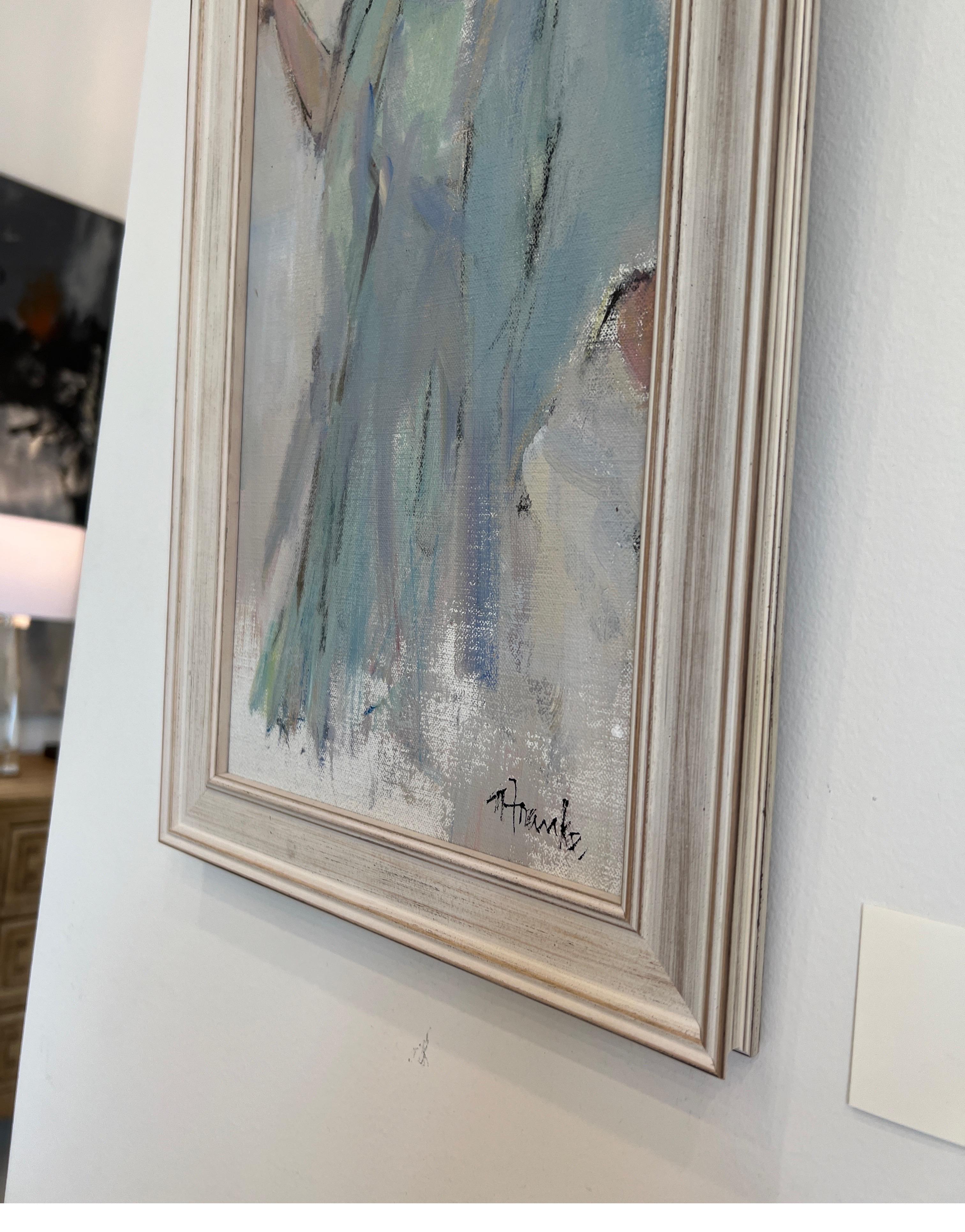Demoimselle Une di Nancy Franke, pittura figurativa impressionista su lino 6