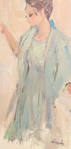 Demoimselle Une di Nancy Franke, pittura figurativa impressionista su lino