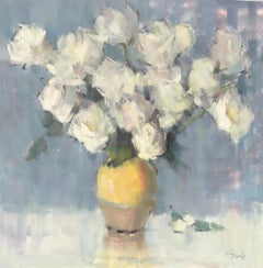 Peinture à l'huile impressionniste - Nature morte - Roses françaises, Nancy Franke, 2018