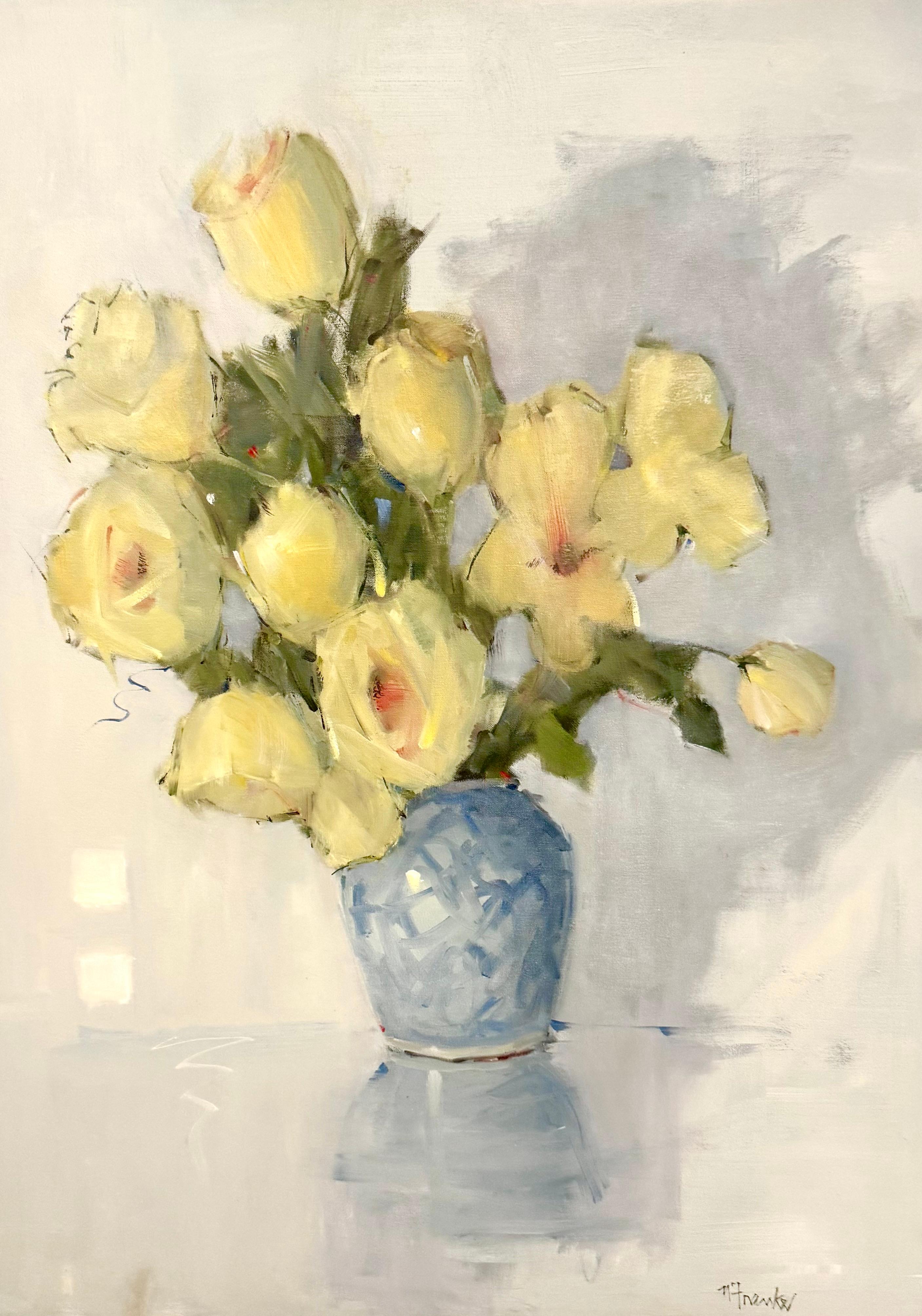 Hallo Sonnenschein von Nancy Franke, Impressionistisches Blumenstillleben Gemälde
