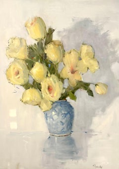 Hello Sunshine par Nancy Franke, Nature morte impressionniste de peinture florale
