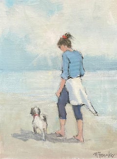 Magic Morning di Nancy Franke, quadro figurativo impressionista con cane