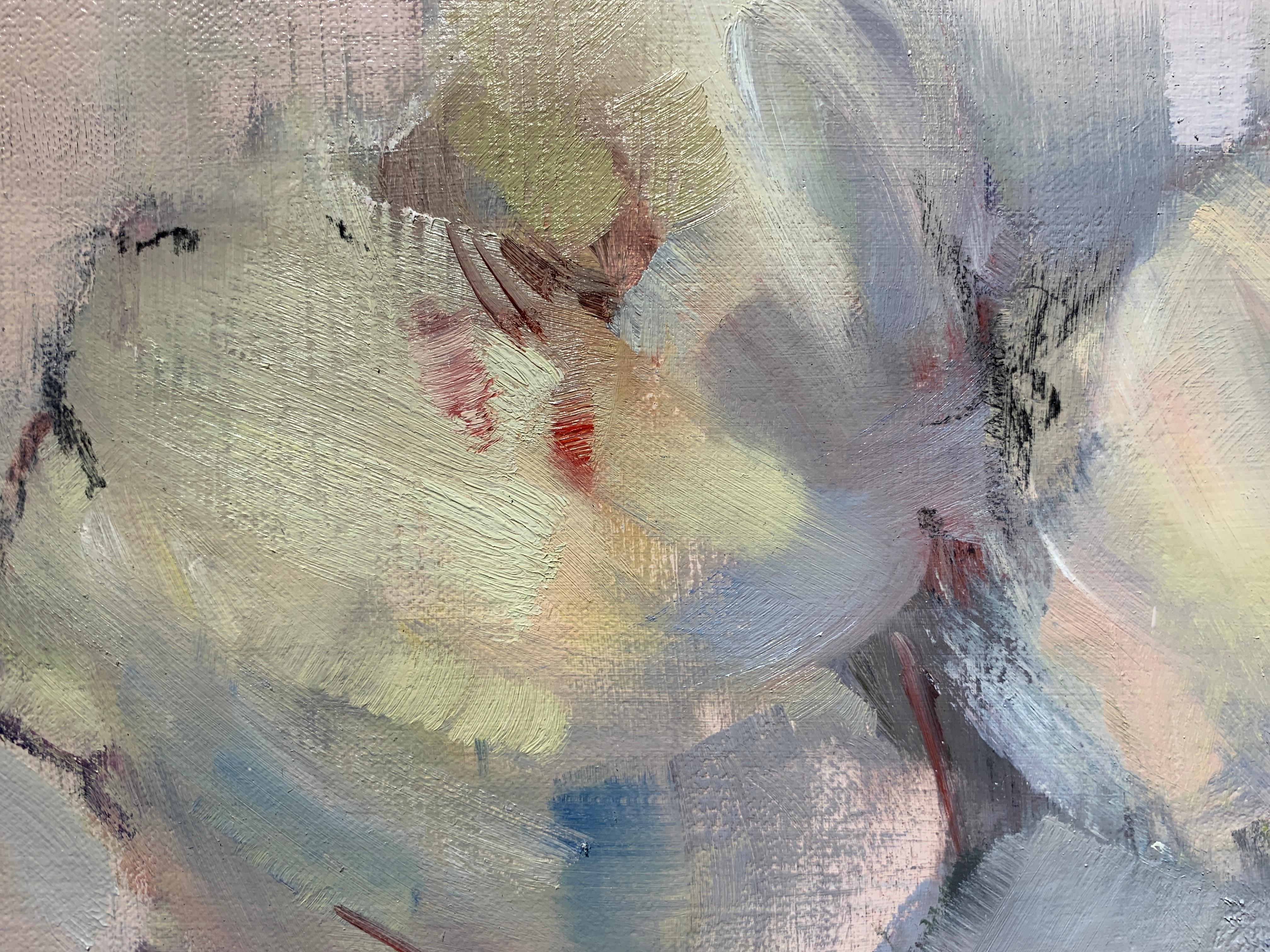 Pale Grace by Nancy Franke, Medium Floral Impressionist Oil Painting 1