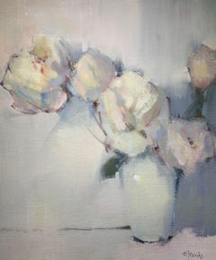 Pale Grace by Nancy Franke, Medium Floral Impressionist Oil Painting