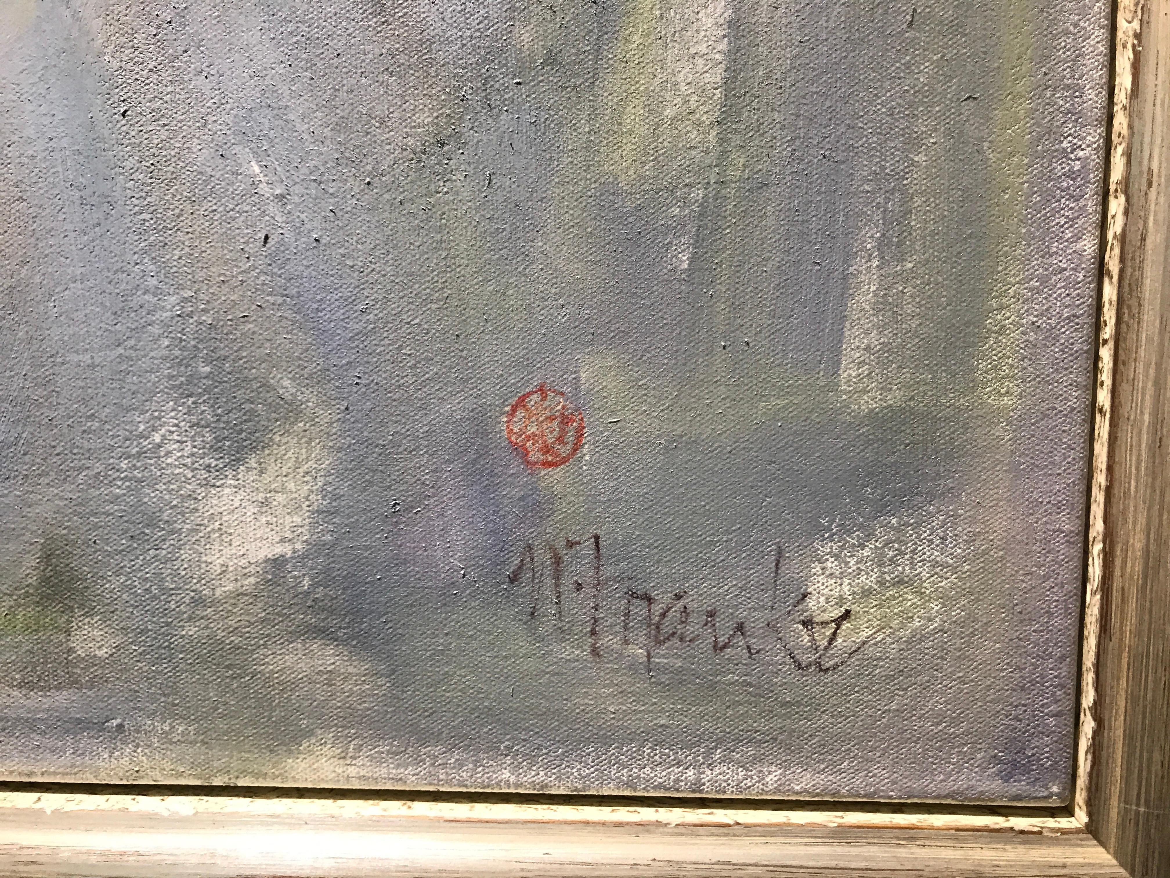 Synergy, Nancy Franke 2018 Framed Impressionist Floral Oil on Canvas Painting 3