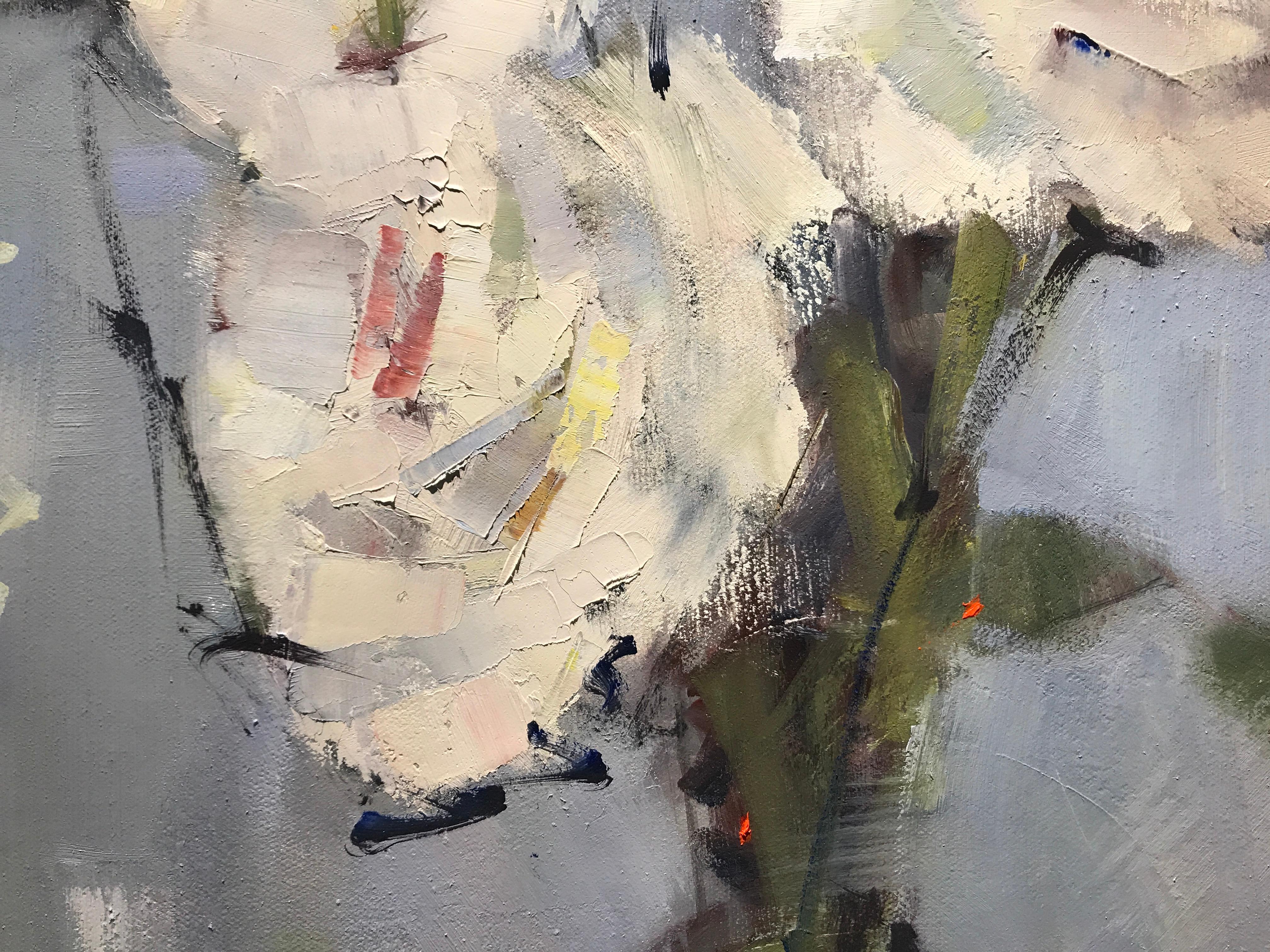 Synergy, Nancy Franke 2018 Framed Impressionist Floral Oil on Canvas Painting 4