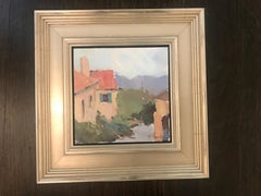 View from Gordes, Petite Square Framed Impressionist Painting