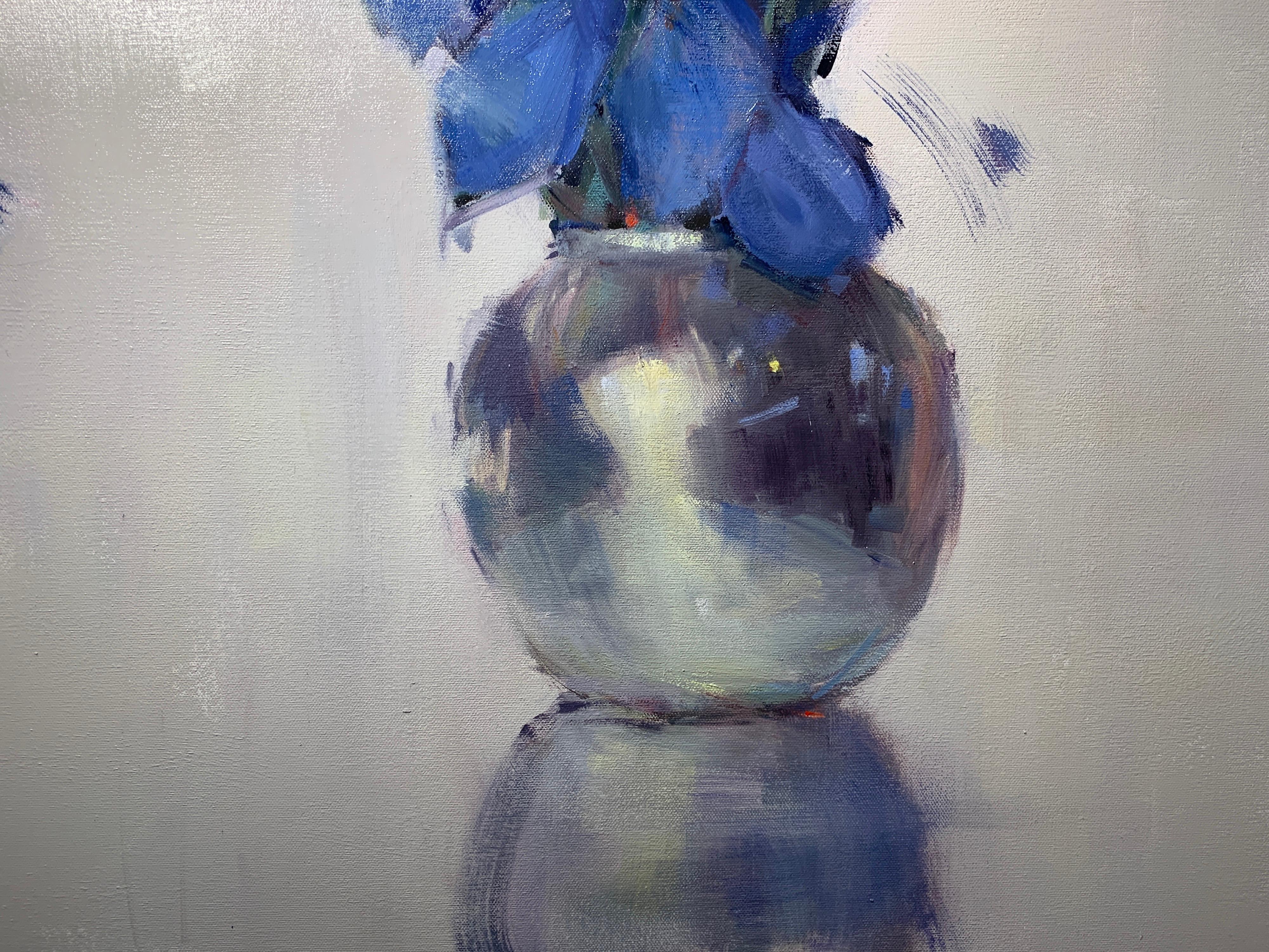 Wild Thing by Nancy Franke, Impressionist Iris Oil Painting on Canvas 1