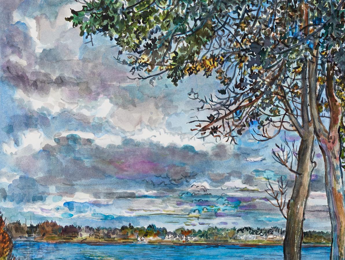 Hojas de diciembre - Painting Contemporáneo de Nancy Friese