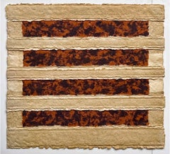 Handmade Paper Collage Sculpture Art Assemblage with String Nancy Genn Modernist