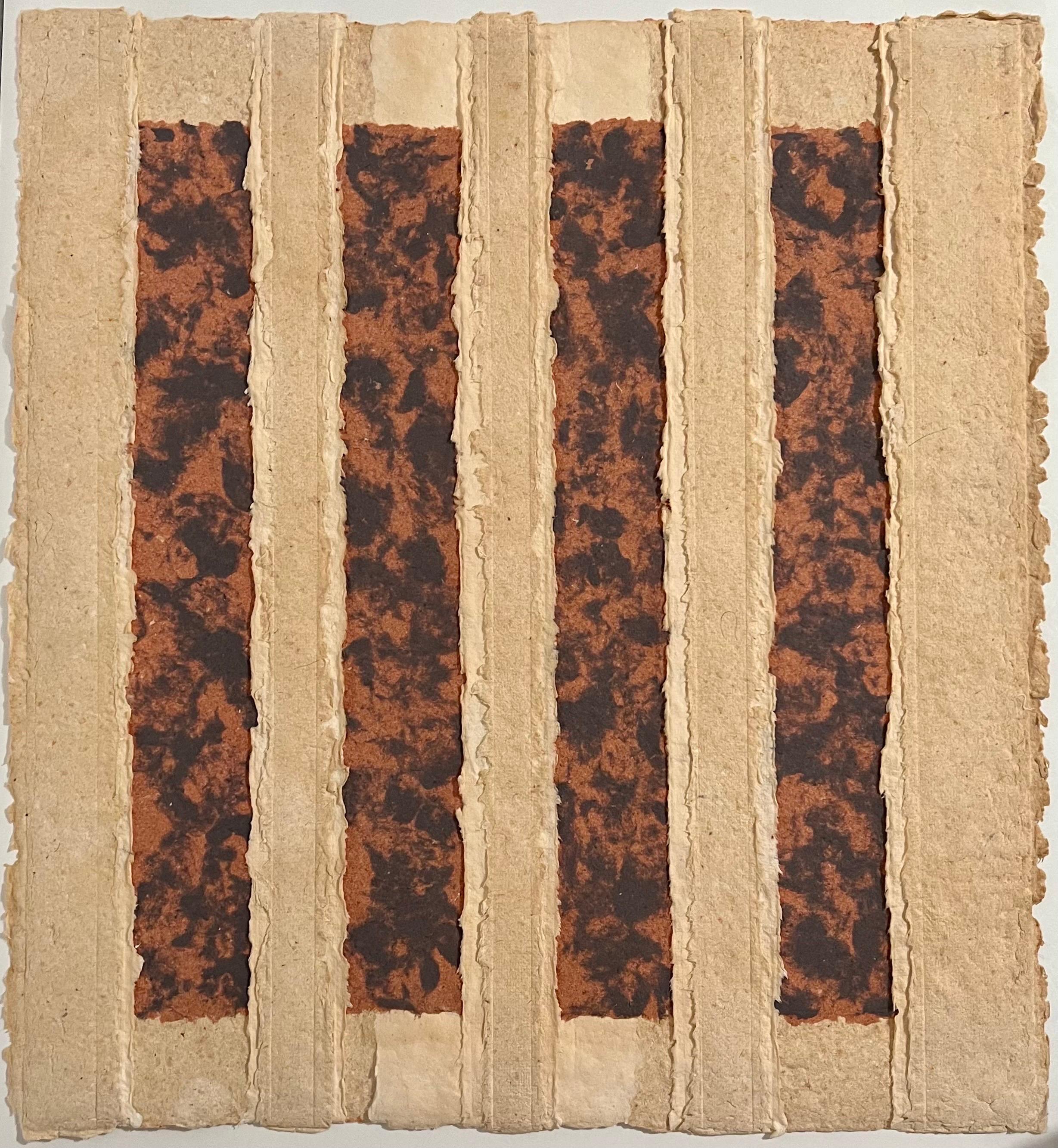 Handmade Paper Collage Sculpture Art Assemblage with String Nancy Genn Modernist For Sale 2