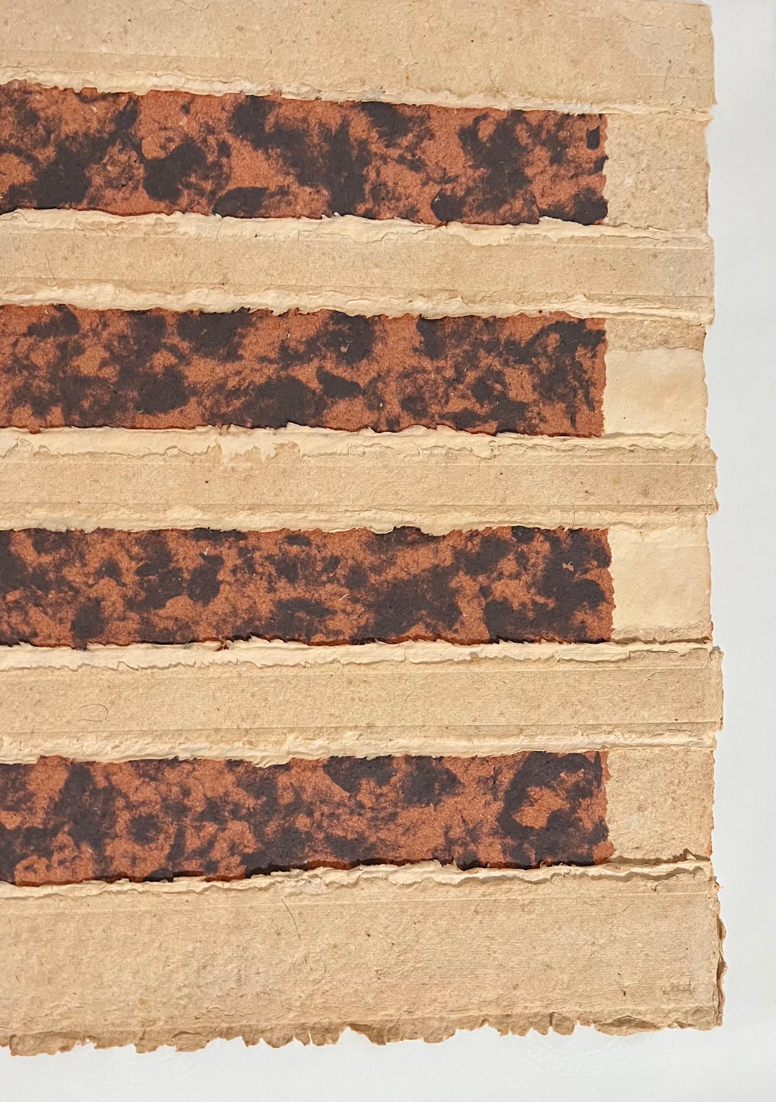 Handmade Paper Collage Sculpture Art Assemblage with String Nancy Genn Modernist For Sale 4