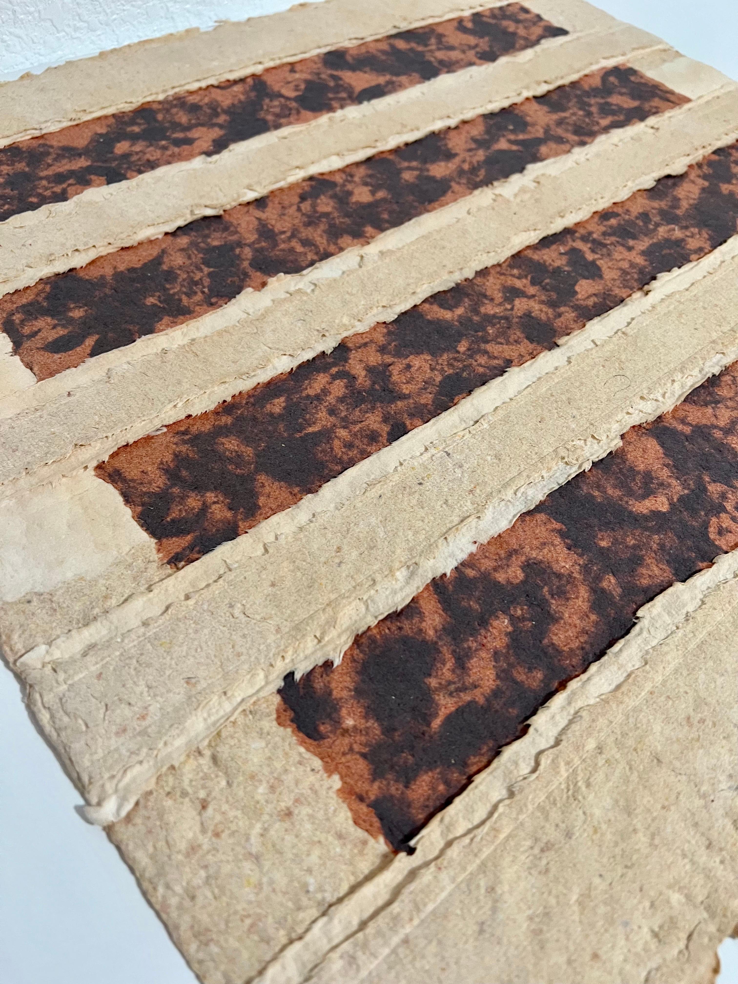 Handmade Paper Collage Sculpture Art Assemblage with String Nancy Genn Modernist For Sale 5