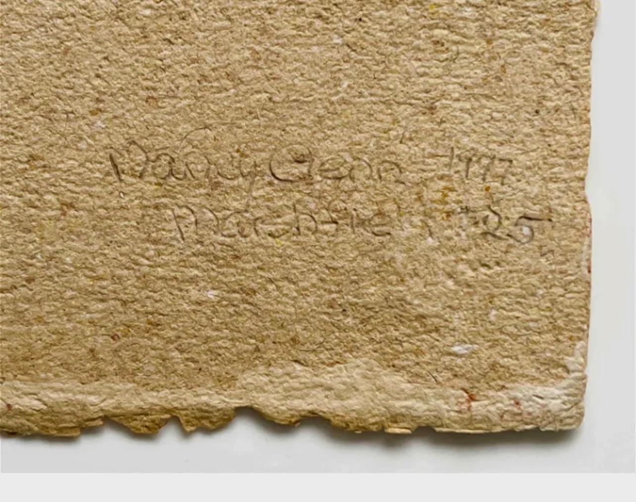 Handmade Paper Collage Sculpture Art Assemblage with String Nancy Genn Modernist For Sale 8